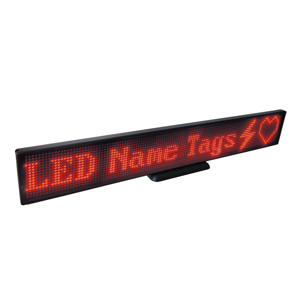 LED Namensschild Rot Name Tag 11x14 Pixel programmierbar USB Gehäuse schwarz